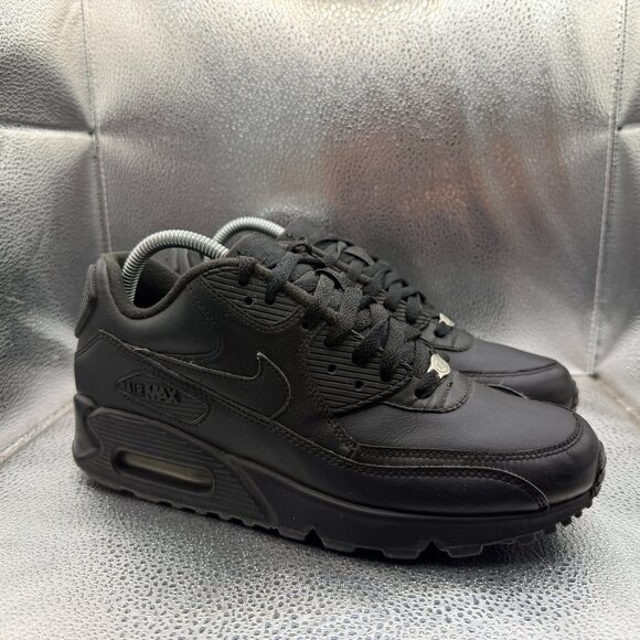 Nike Other - Size 8 Nike Air Max 90 Black Leather Essential Mens Athletic Sneakers 302519-001